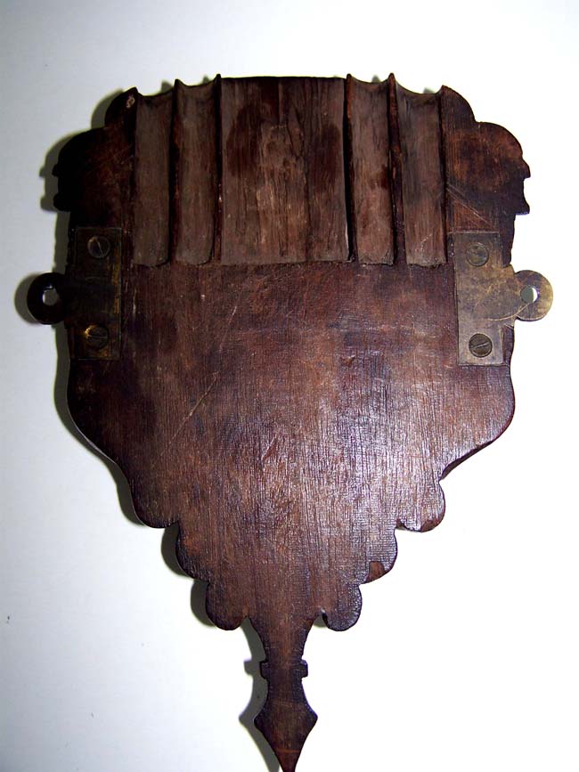 A 19th century Carved Wooden Shield with the words "Domine Dirige Nos" (Lord, Guide Us) — image 2